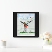 de heer Golf Wall Clock Vierkante Klok (Huis)