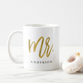 De heer goudkalligrafie gepersonaliseerde koffie-m koffiemok