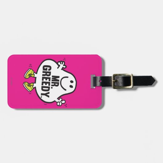 de heer Greedy Bagagelabel (Voorkant horizontaal)