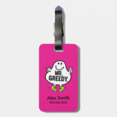 de heer Greedy Bagagelabel (Achterkant verticaal)