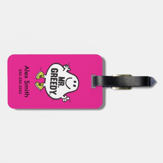 de heer Greedy Bagagelabel (Achterkant horizontaal)