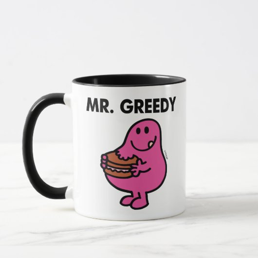 de heer Greedy Eating Cake Mok (Links)