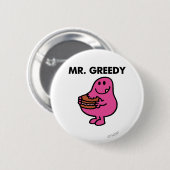 de heer Greedy Eating Cake Ronde Button 5,7 Cm (Voorkant /achterkant)