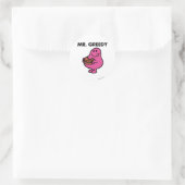 de heer Greedy Eating Cake Ronde Sticker (Tas)