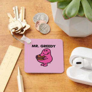 de heer Greedy Eating Cake Sleutelhanger