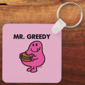 de heer Greedy Eating Cake Sleutelhanger (Achterkant)