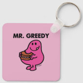 de heer Greedy Eating Cake Sleutelhanger (Achterkant)