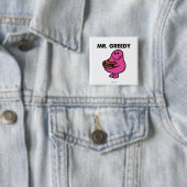 de heer Greedy Eating Cake Vierkante Button 5,1 Cm (In situ)