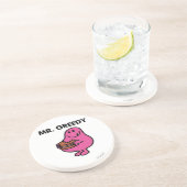 de heer Greedy Eating Cake Zandsteen Onderzetter (Zijkant)