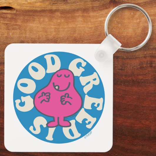 de heer Greedy | Greed is goed Sleutelhanger (Achterkant)