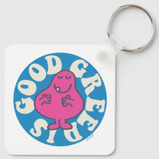 de heer Greedy | Greed is goed Sleutelhanger (Achterkant)