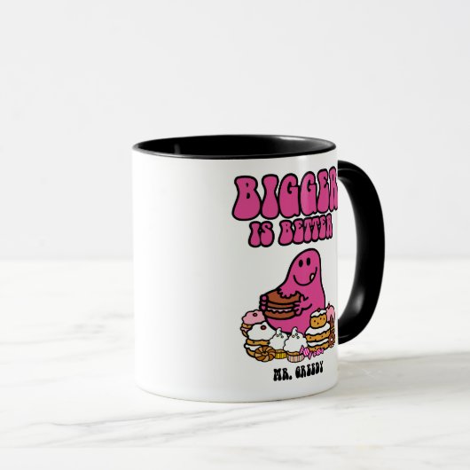 de heer Greedy | Groter is beter Mok (Voorkant rechts)