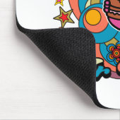 de heer Greedy | Kleurrijke zwenken en sterren Muismat (Hoek)