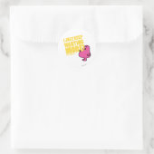 De heer Greedy wil meer Ronde Sticker (Tas)