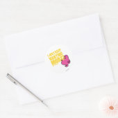 De heer Greedy wil meer Ronde Sticker (Envelop)