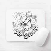 de heer Greedy | Zwart-witzwijn en sterren Muismat (Met muis)