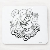 de heer Greedy | Zwart-witzwijn en sterren Muismat (Voorkant)