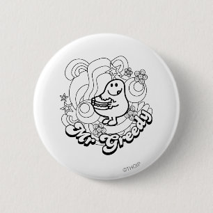 de heer Greedy Zwart-witzwijn en sterren Ronde Button 5,7 Cm