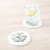 de heer Greedy | Zwart-witzwijn en sterren Zandsteen Onderzetter (Zijkant)