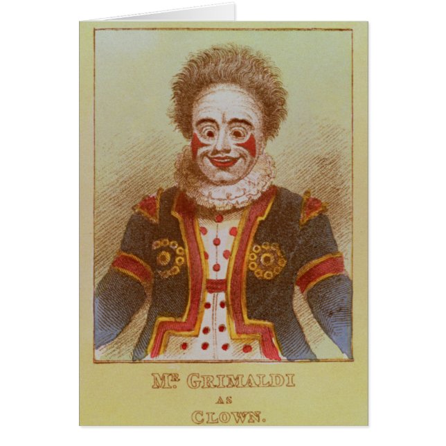 De heer Grimaldi als Clown (Voorkant)