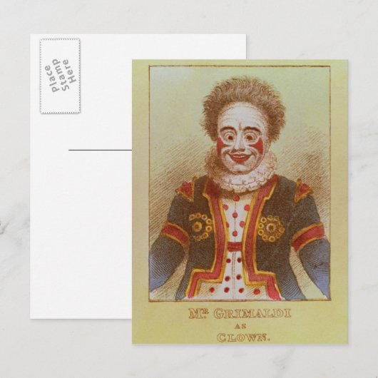 De heer Grimaldi als Clown Briefkaart (Voorkant / Achterkant)