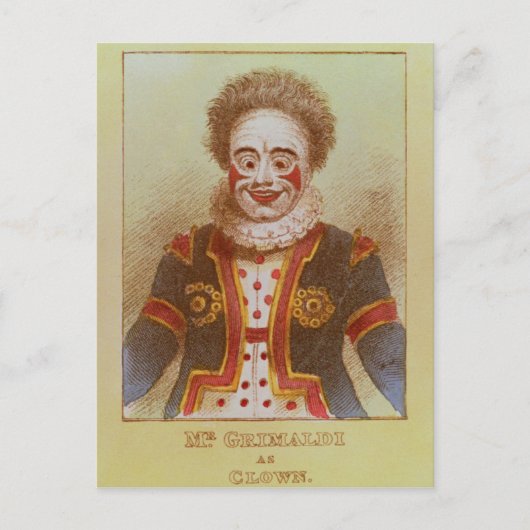 De heer Grimaldi als Clown Briefkaart (Voorkant)