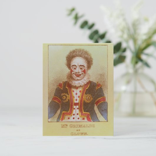 De heer Grimaldi als Clown Briefkaart (Staand voorkant)