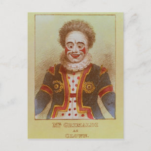 De heer Grimaldi als Clown Briefkaart