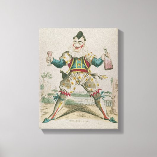 De heer Grimaldi als Clown Canvas Afdruk (Voorkant)