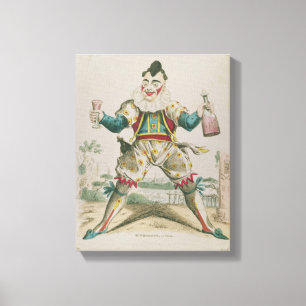 De heer Grimaldi als Clown Canvas Afdruk