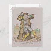 De heer Grimaldi als Clown, die de Briefkaart (Voorkant / Achterkant)