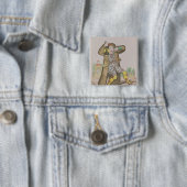 De heer Grimaldi als Clown, die de Vierkante Button 5,1 Cm (In situ)