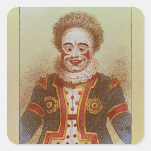 De heer Grimaldi als Clown Vierkante Sticker (Voorkant)