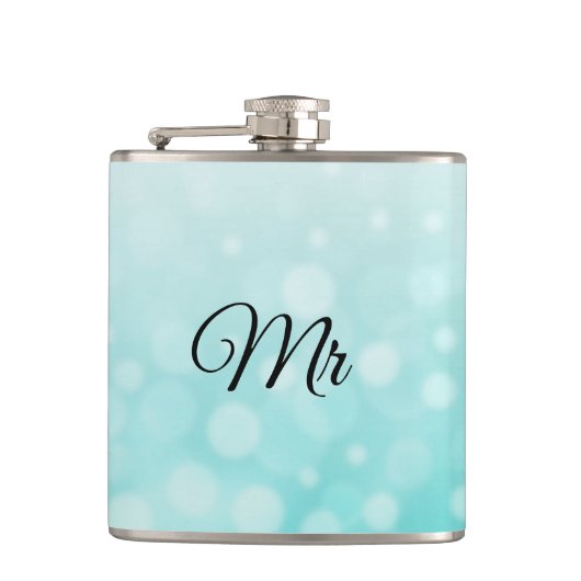 De heer Groom of Husbands Blauwgroen Flask Heupfles (Voorkant)