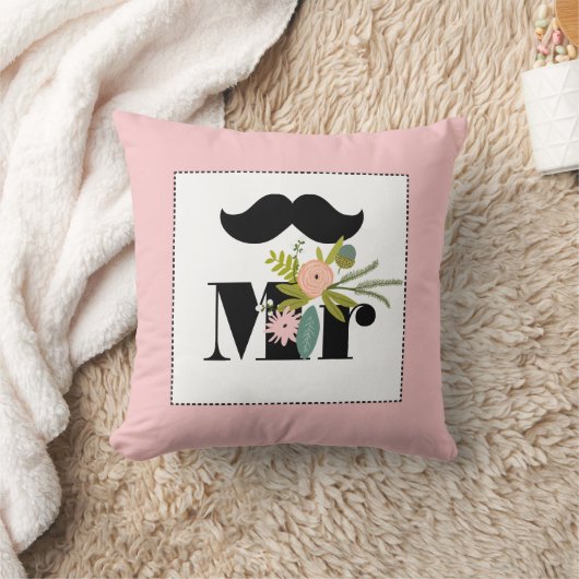 de heer groom Peachy Mustache Flora en Fauna Pillo Kussen (Deken)