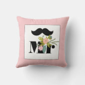 de heer groom Peachy Mustache Flora en Fauna Pillo Kussen (Achterkant)