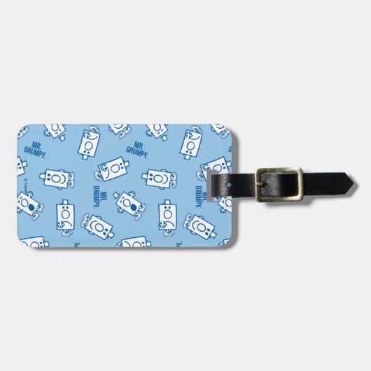 de heer Grumpy | Blue Emotion Toss Pattern Bagagelabel (Voorkant horizontaal)