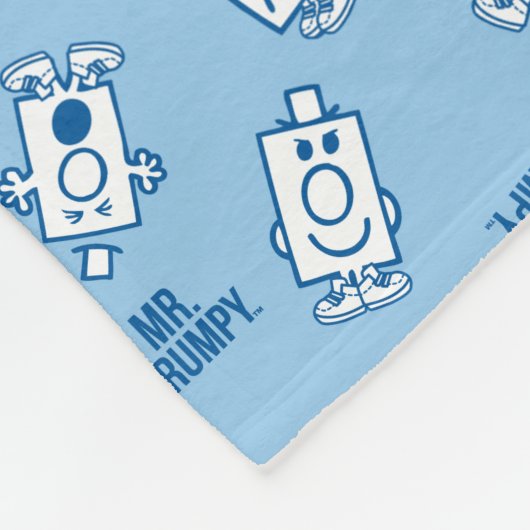 de heer Grumpy | Blue Emotion Toss Pattern Fleece Deken (Hoek)