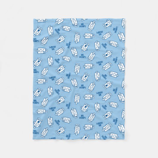 de heer Grumpy | Blue Emotion Toss Pattern Fleece Deken (Voorkant)