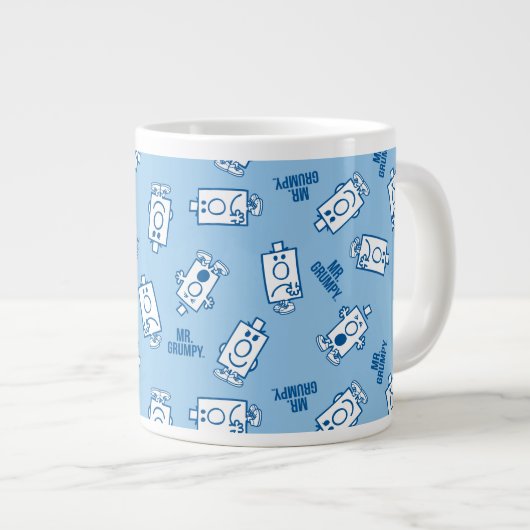 de heer Grumpy | Blue Emotion Toss Pattern Grote Koffiekop (Voorkant rechts)
