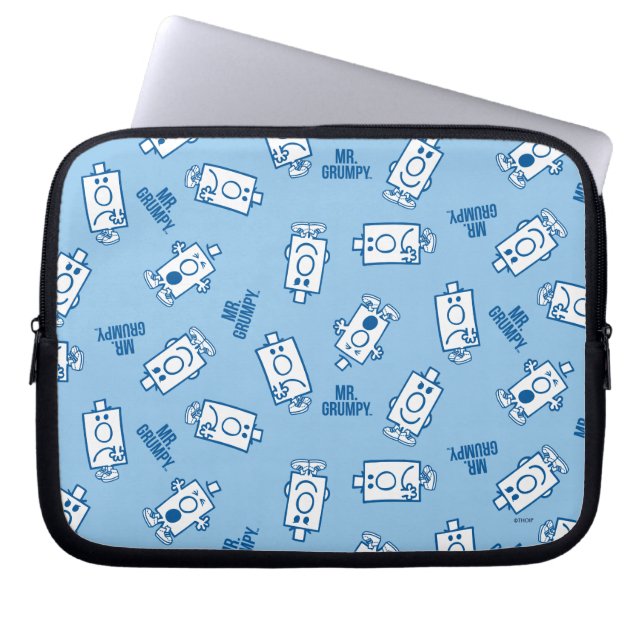 de heer Grumpy | Blue Emotion Toss Pattern Laptop Sleeve (Voorkant)