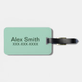 de heer Grumpy | Groene naam en tekentospatroon Bagagelabel (Achterkant horizontaal)