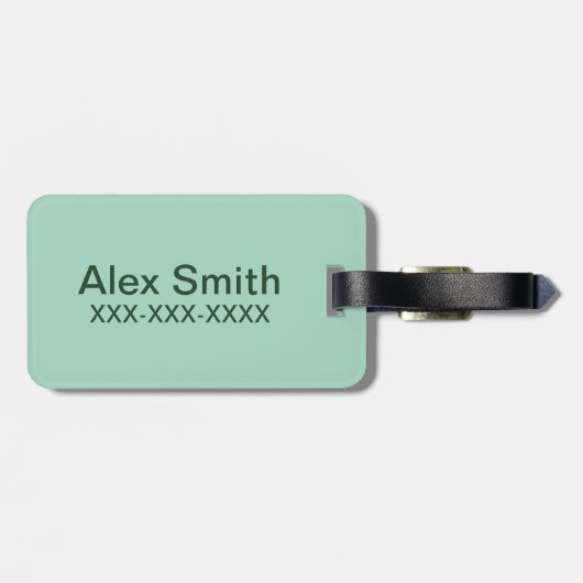 de heer Grumpy | Groene naam en tekentospatroon Bagagelabel (Achterkant horizontaal)