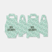 de heer Grumpy | Groene naam en tekentospatroon Bedankdoosjes (Uitgevouwen)