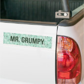 de heer Grumpy | Groene naam en tekentospatroon Bumpersticker (Op Truck)