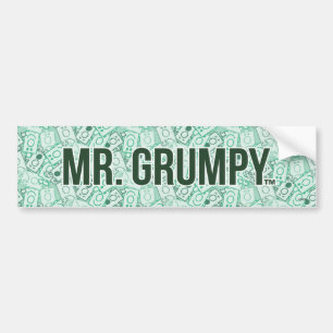 de heer Grumpy Groene naam en tekentospatroon Bumpersticker