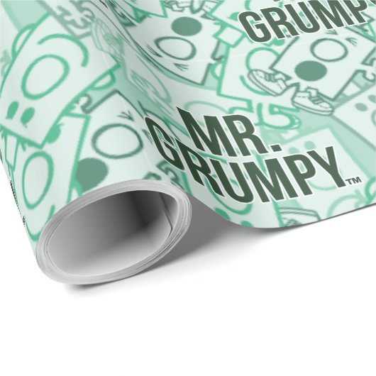 de heer Grumpy | Groene naam en tekentospatroon Cadeaupapier (Rol Hoek)