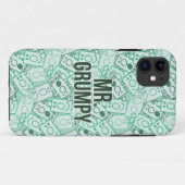 de heer Grumpy | Groene naam en tekentospatroon Case-Mate iPhone Case (Achterkant (horizontaal))