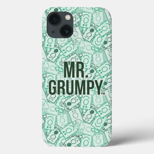 de heer Grumpy | Groene naam en tekentospatroon Case-Mate iPhone Case (Achterkant)