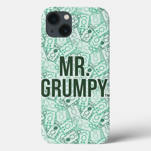 de heer Grumpy | Groene naam en tekentospatroon Case-Mate iPhone Case (Achterkant)
